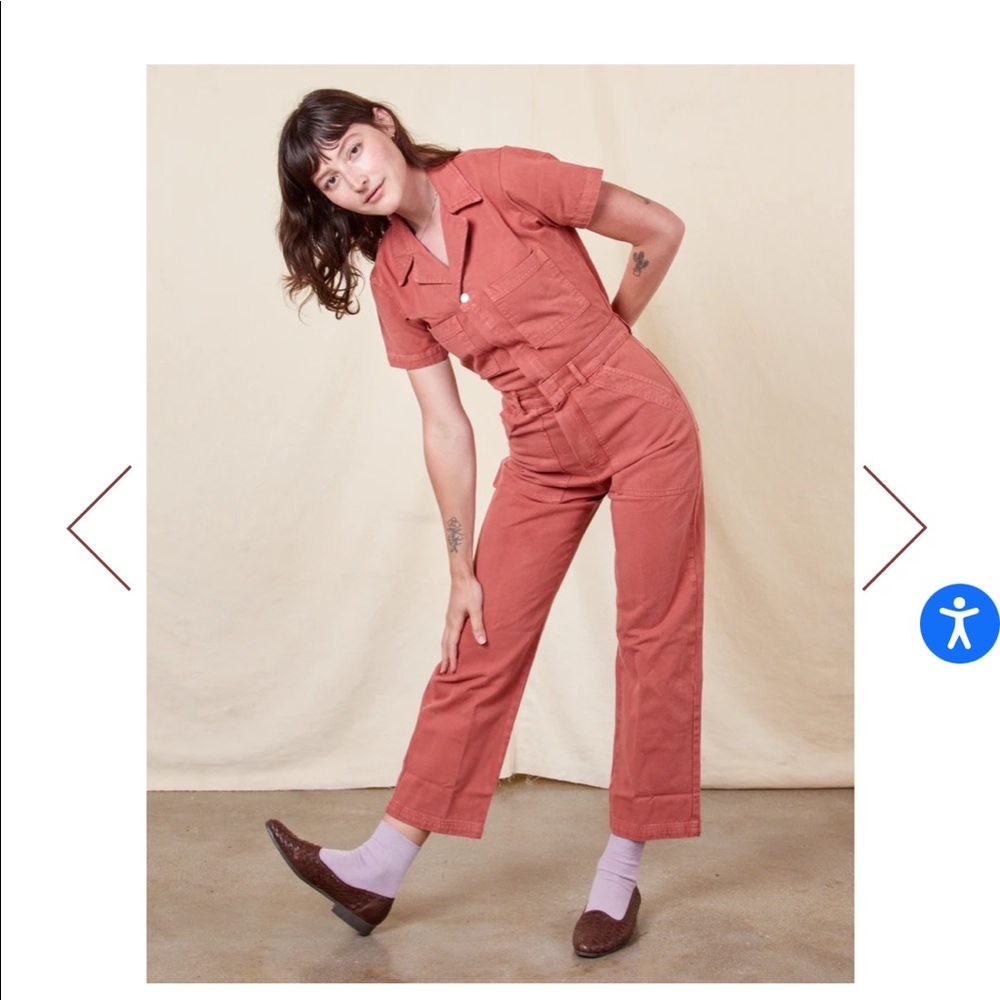 Big Bud Press Short Sleeve Jumpsuit Clay Red NWOT XXS